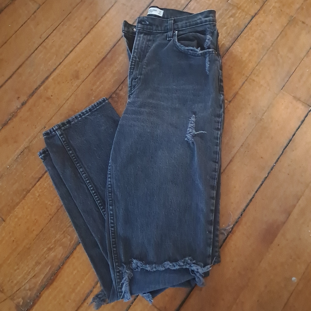 Abercrombie 90s Straight Ultra High Rise Curve Love Jeans 4 LONG